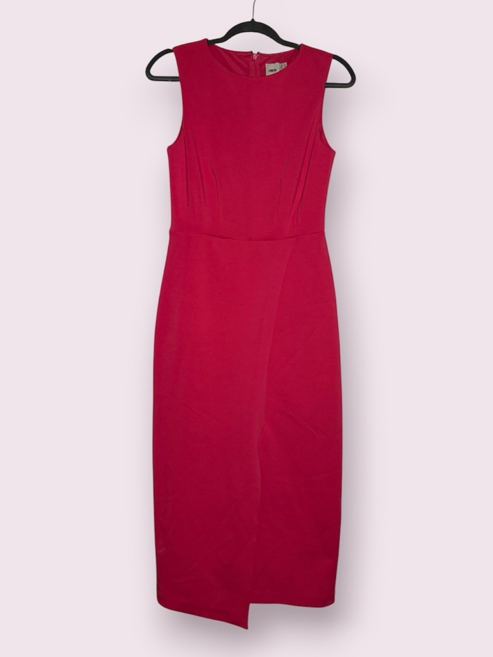 ASOS Hot Pink Sleeveless Sheath Pencil Midi Dress Size US 8